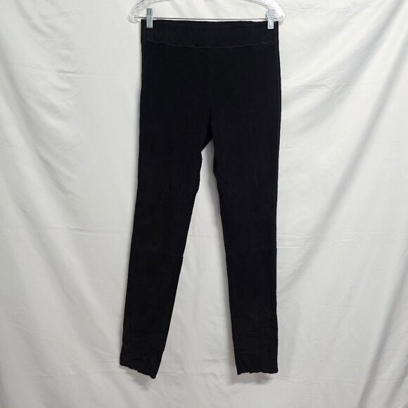 Jil Sander Women Skinny Ankle Pants Size 40 Black Ante Lamb Leather check flaw - Picture 1 of 16